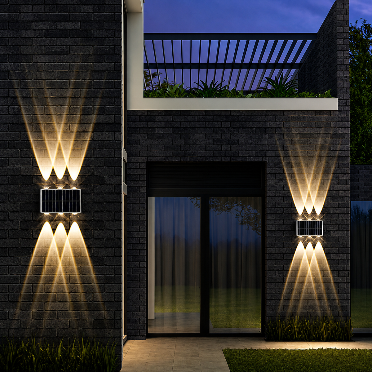 Lampes Solaire Applique Murale Extérieur 6 LED