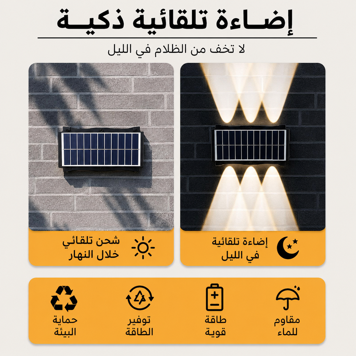 Lampes Solaire Applique Murale Extérieur 6 LED