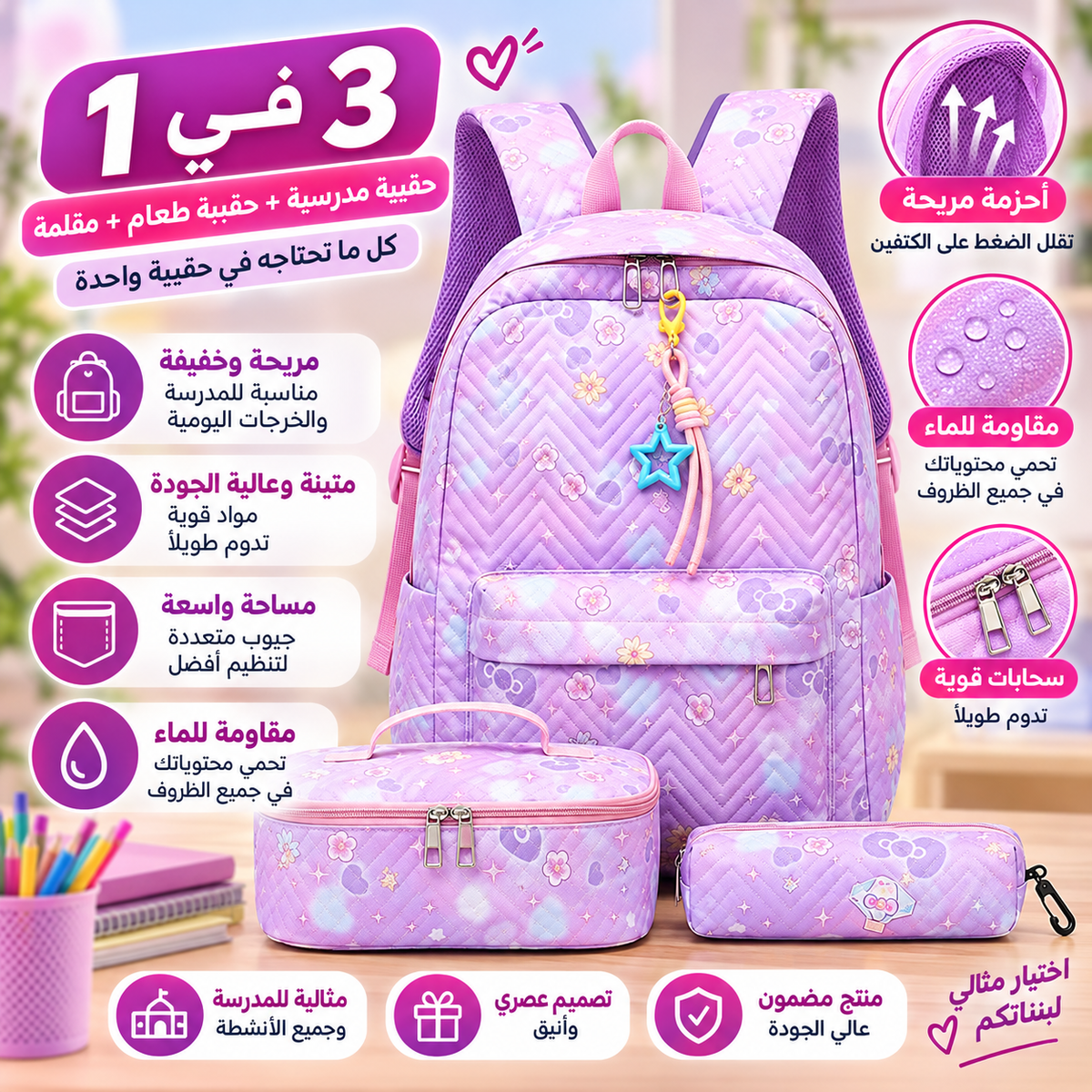 Ensemble Sac à Dos 3-en-1